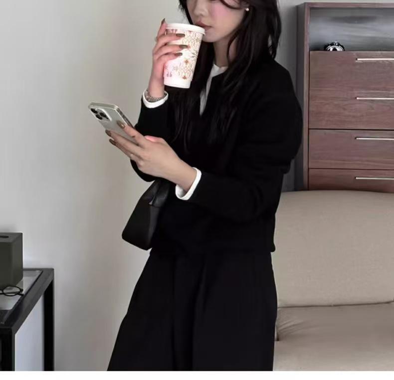 Herbst-Winter Koreanischer Stil Woll-Rollkragenpullover mit Umlegekragen