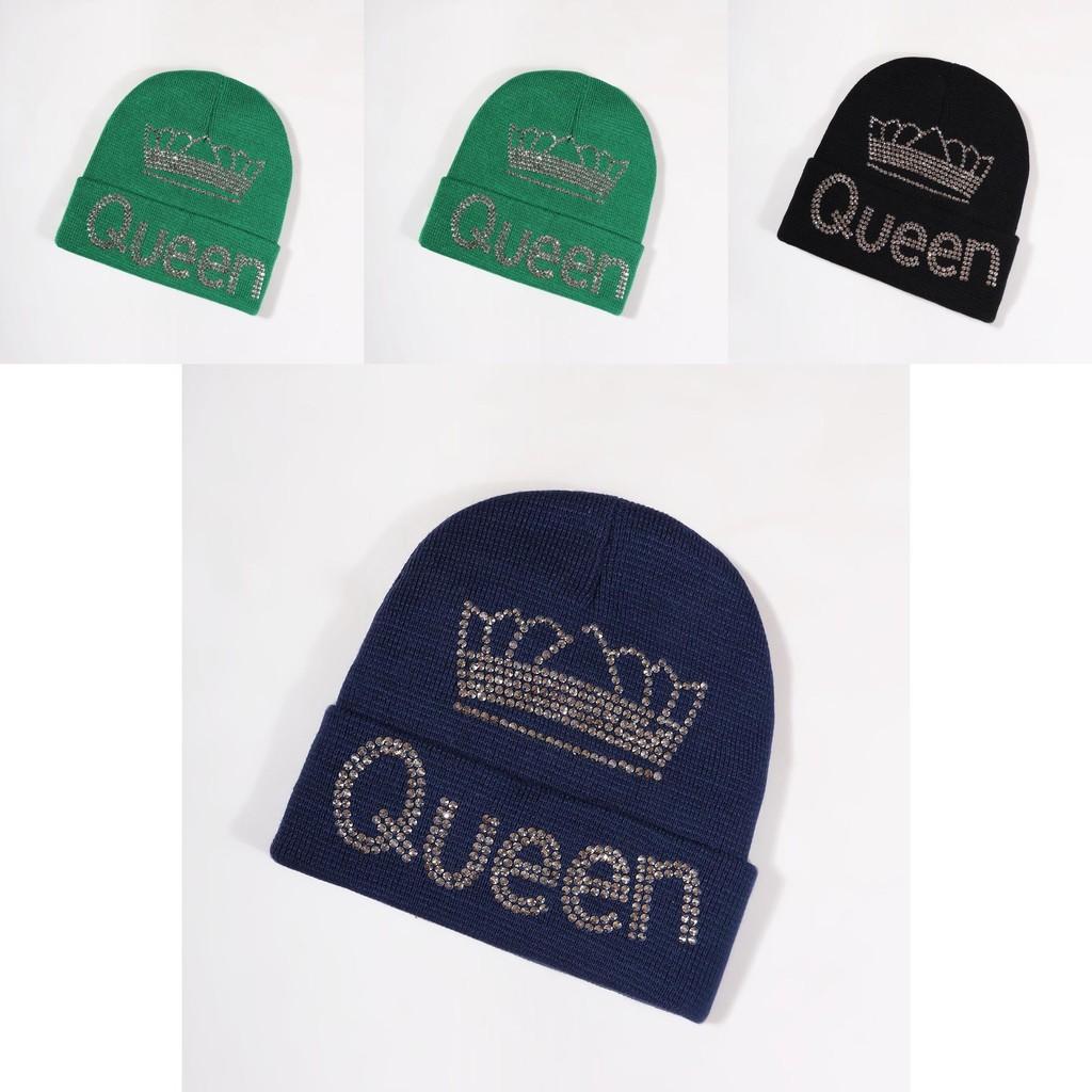 Knitted Hat For Men And Women With Queen Crown Pattern For Autumn Winter Warmth