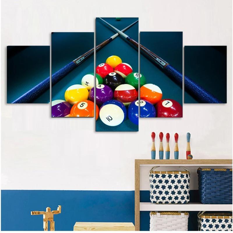ArtSailing 5 Piece canvas art billards sports painting HD pictures wall Home Decoration for Living