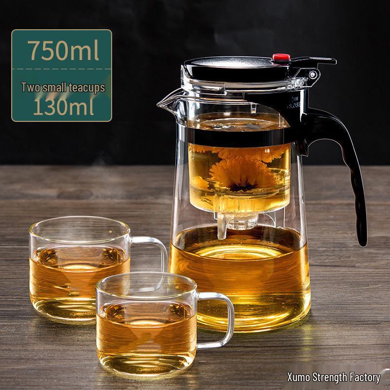 Residue-Separating Multi-Functional Teapot Set with Integrated Lazy Flowing Cup