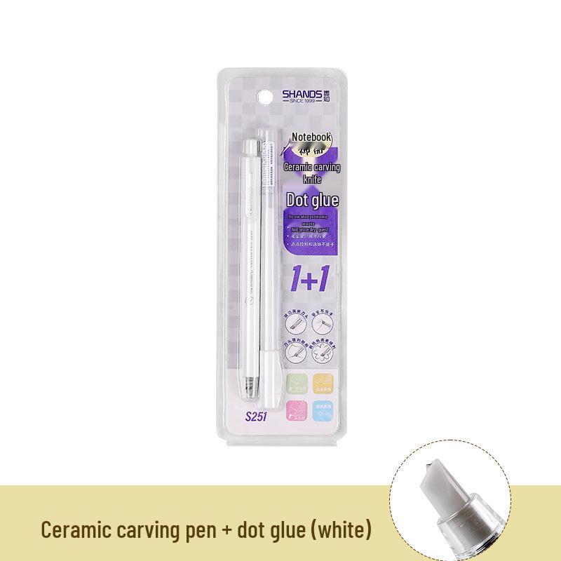 

Цветной клей-ручка быстрого высыхания и портативный керамический гравировальный нож белый