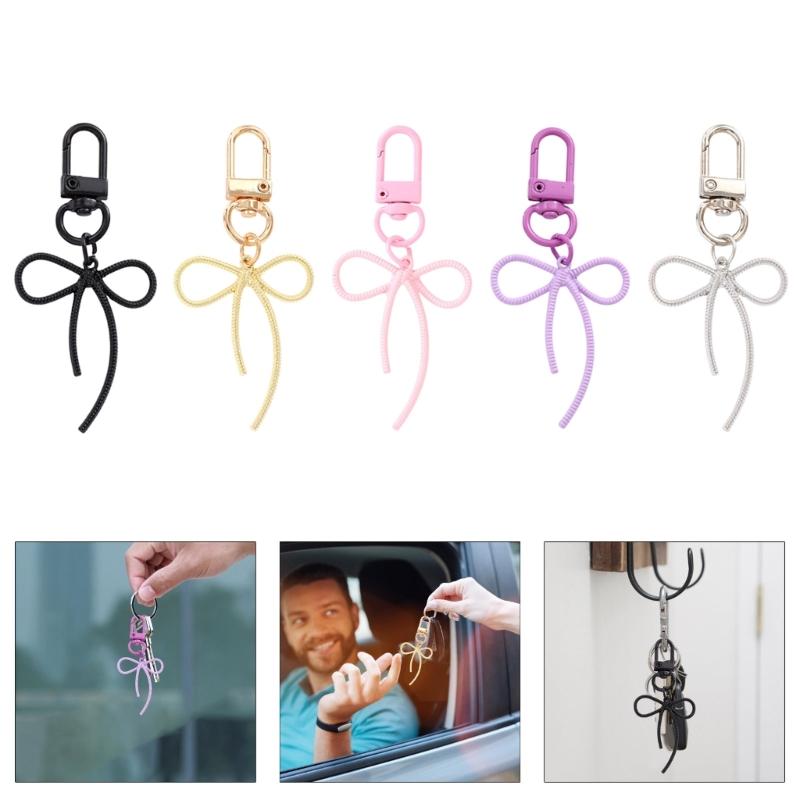 Fashion Bowknot Keyholders Lovely Bows Keychain Metal Keyrings Creative Bag Charm Handbag Charm for Women Girls