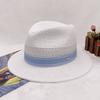Straw Hollow Panama Straw Hat Men And Women Summer Seaside Vacation Beach Hat Jazz Hat Sun Visor Top Hat