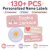 140Pcs Personalized Name Labels Waterproof Custom Stickers 8 Styles For Kids Bottle Lunch Box Clothes Backpack