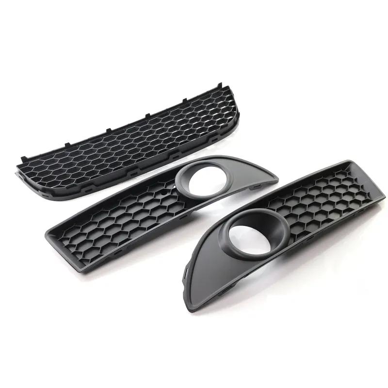 Front Lower Bumper Fog Light Grilles Center Grill Vent For VW Polo GTI 2006-2009 Car Accessories 6Q0853666G 6Q0853665E
