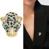 Rhinestone Tiger Head Brooches for Women Unisex Pearl Bear Pins Wolf Lapel Pins Banquet Party Backpack Gifts Jewelry Accessories