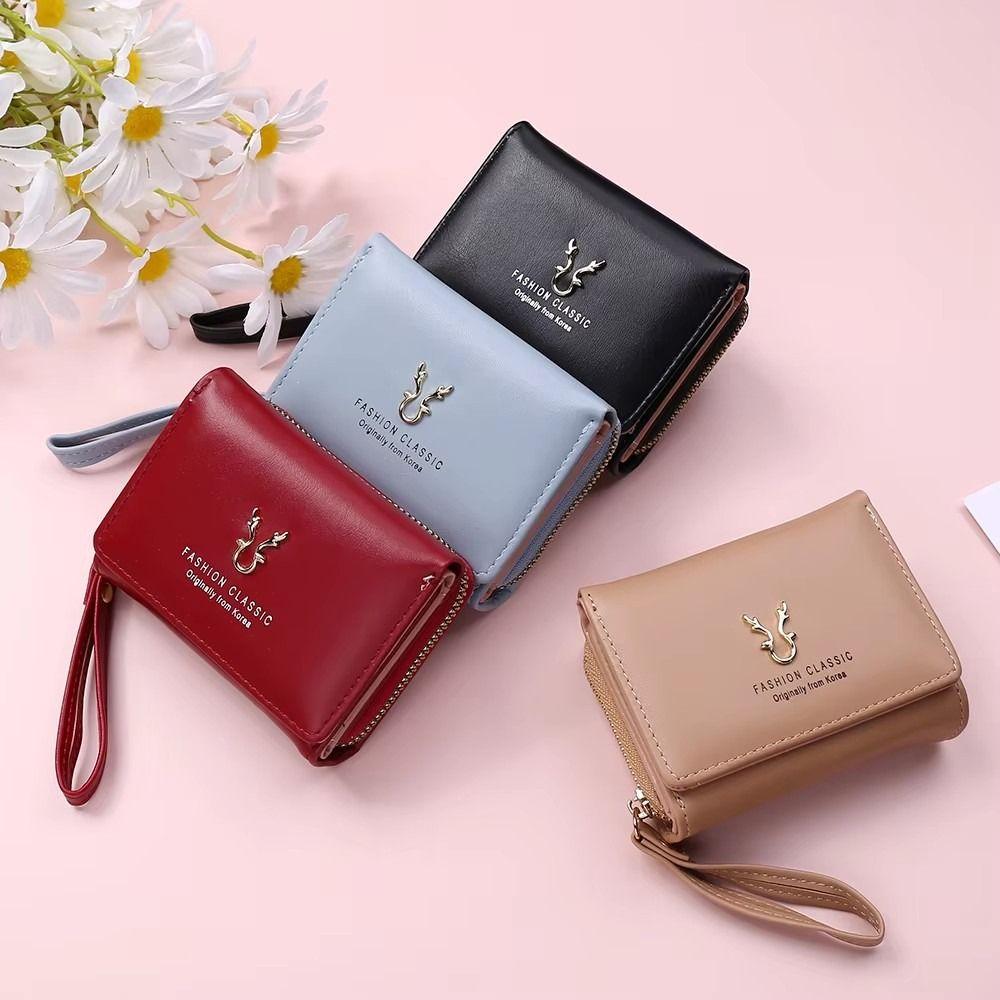 

Three-fold Lady Wallet Luxury Short Purse Simple Women s Wallet Card Bag синій