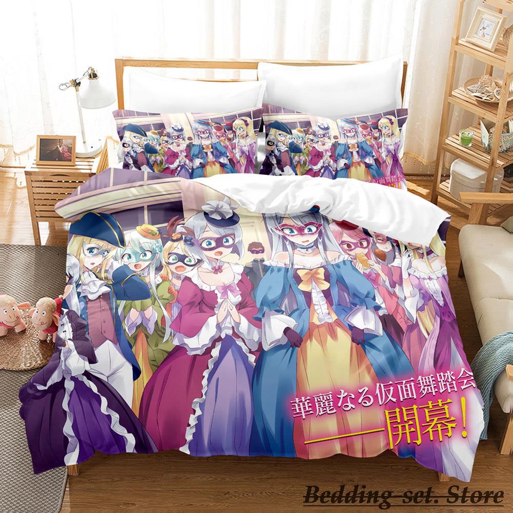 In einer anderen Welt mit meinem Smartphone Bettwäscheset Einzelbett Twin Full Queen King Size Bettset Erwachsener Kind Schlafzimmer Bettdeckenbezug Sets Anime