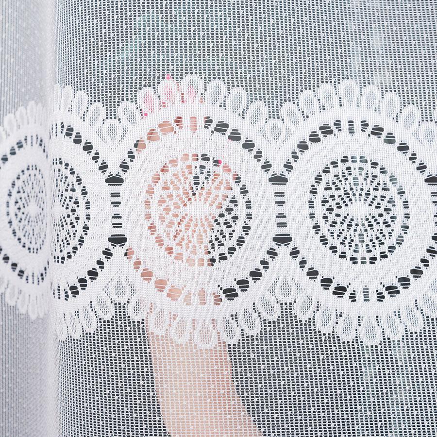 Malwina - Ready-Made Jacquard Curtain With A Cut At The Bottom - 310X160 Cm - White
