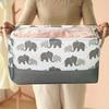 1pc Storage Basket with Drawstring Closure, Collapsible Storage Basket, Clothes Organiser, Sundry Organiser, Elephant Pattern Storage Basket