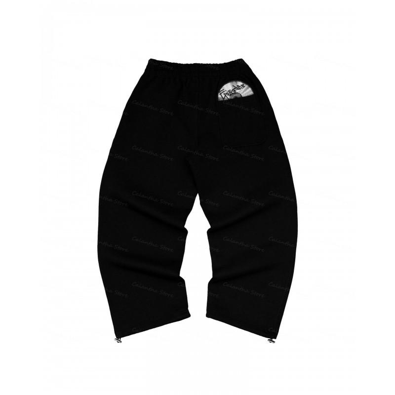 Mens Embroidered High-Stretch Cotton Jogger Pants Streetwear
