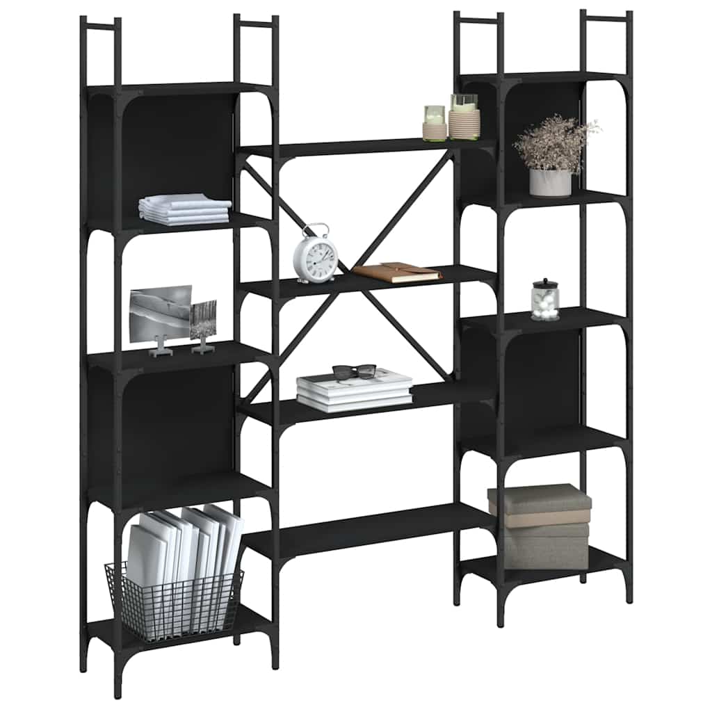 Bookshelf Black 155.5 X 24 X 166.5 Cm Particleboard