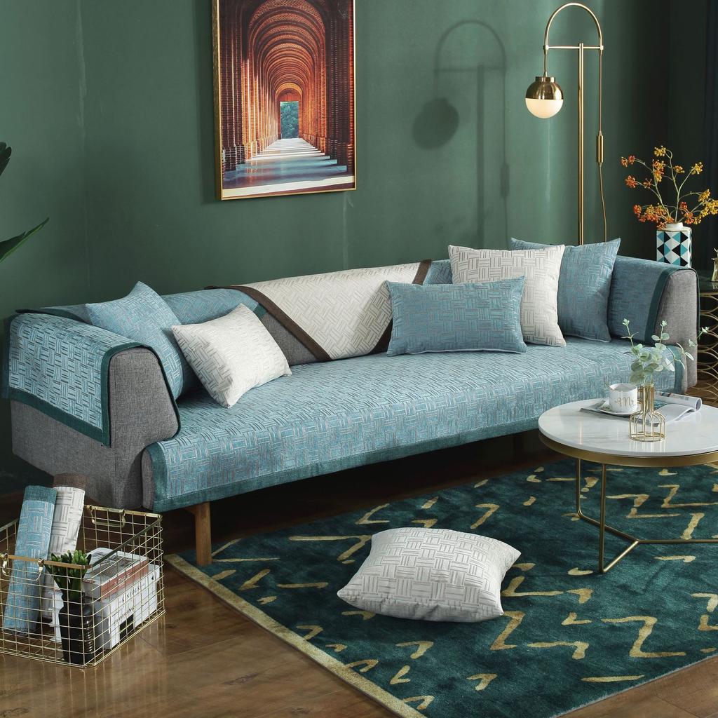 Nordic Simple Four Seasons Thin Chenille Sofa Cushion Non-Slip Combination Sofa Seat Cover Cover