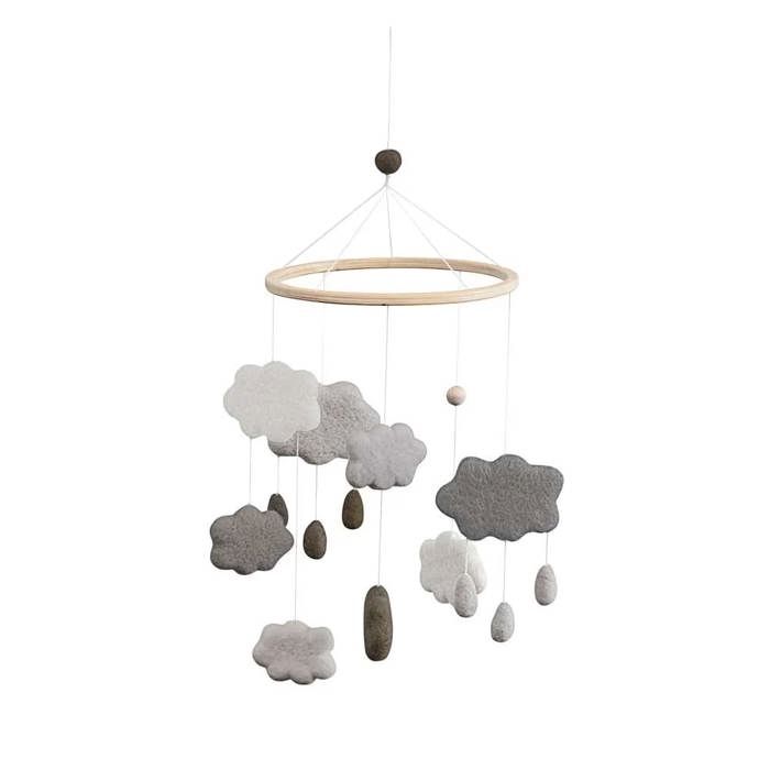 Sebra Mobile Clouds Felt Grey