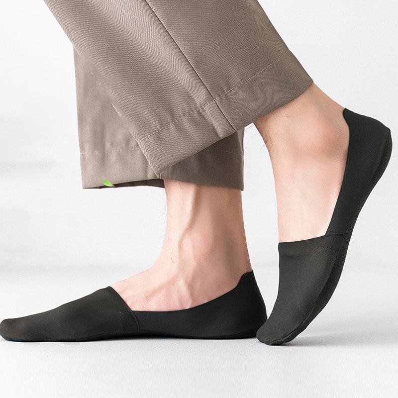 Sommer Eisseide Unsichtbare Bootssocken Dünne rutschfeste No-Show-Socken für Herren