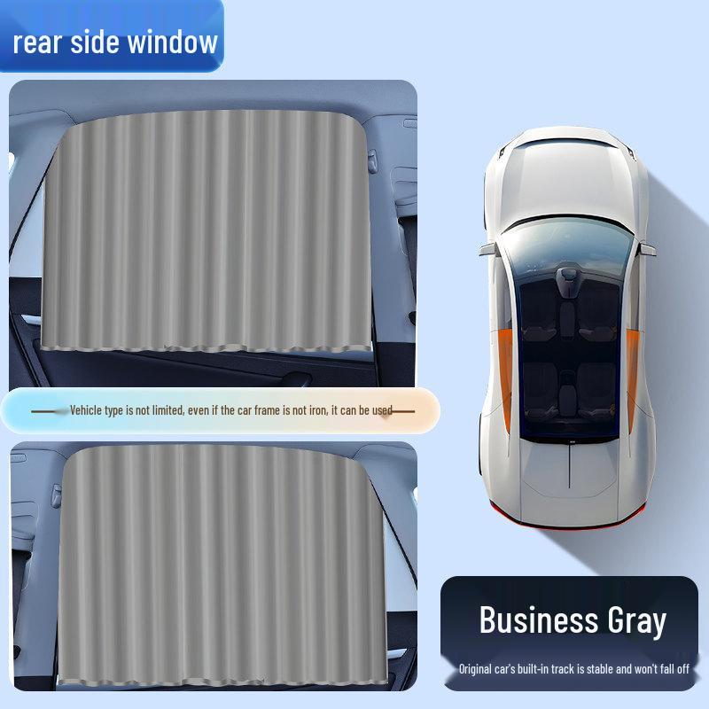 Car Sunshade Rail-Type Small Window Curtain: Heat Insulation & Privacy Visor for Children's Side Windows