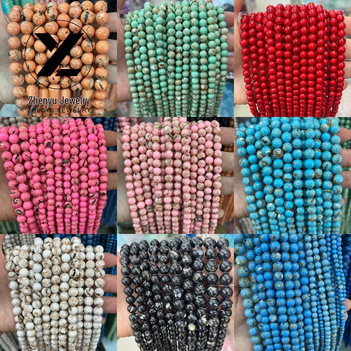 

Colorful Synthetic Seashell Round Beads for DIY Jewelry Accessories 4mm / Approx. 90 beads