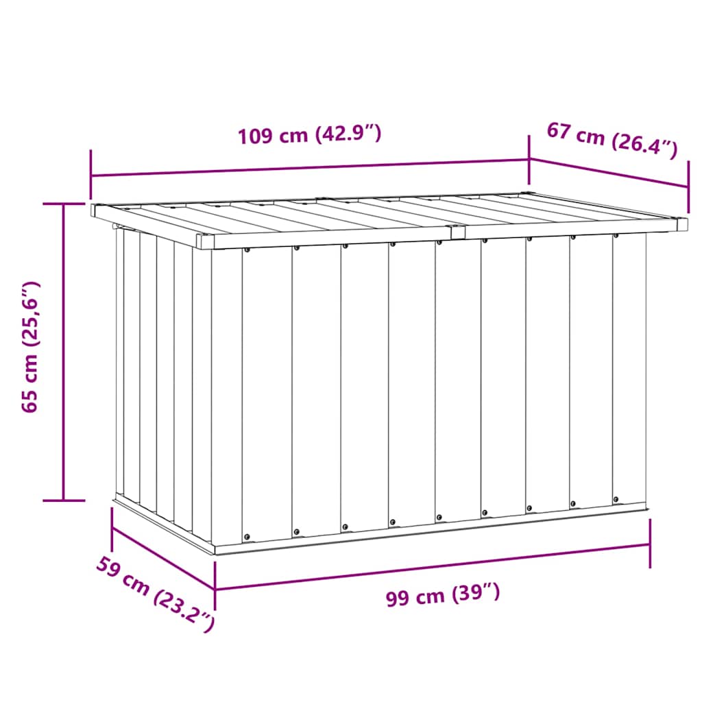 Gartenaufbewahrungsbox Anthrazitgrau 109 x 67 x 65 cm