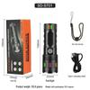 Waterproof High-Power White Aurora Flashlight with Multi-functional Emergency Telescopic Zoom for Outdoor Use