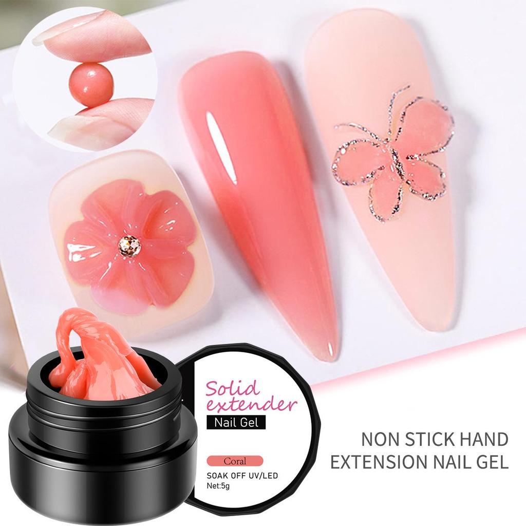 Gel per Estensione Unghie Solido in Barattolo per Scultura e Modellatura - Senza Vassoio di Carta, Antiaderente, Applicazione Rapida