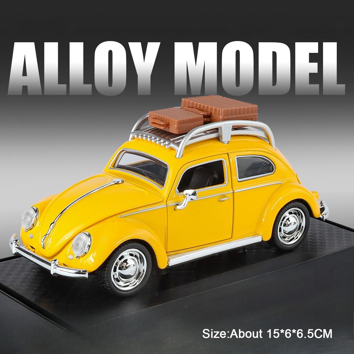

1:32 Scale T1 Beetle Miniature Model Alloy Diecast Toys Car Doors Opened Sound Light Pull Back Vehices Children s Birthday Gifts