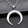 Punk Witch Horn Crescent Pendant Necklace For Women Men Half Moon Necklace Crescent Lune Necklace