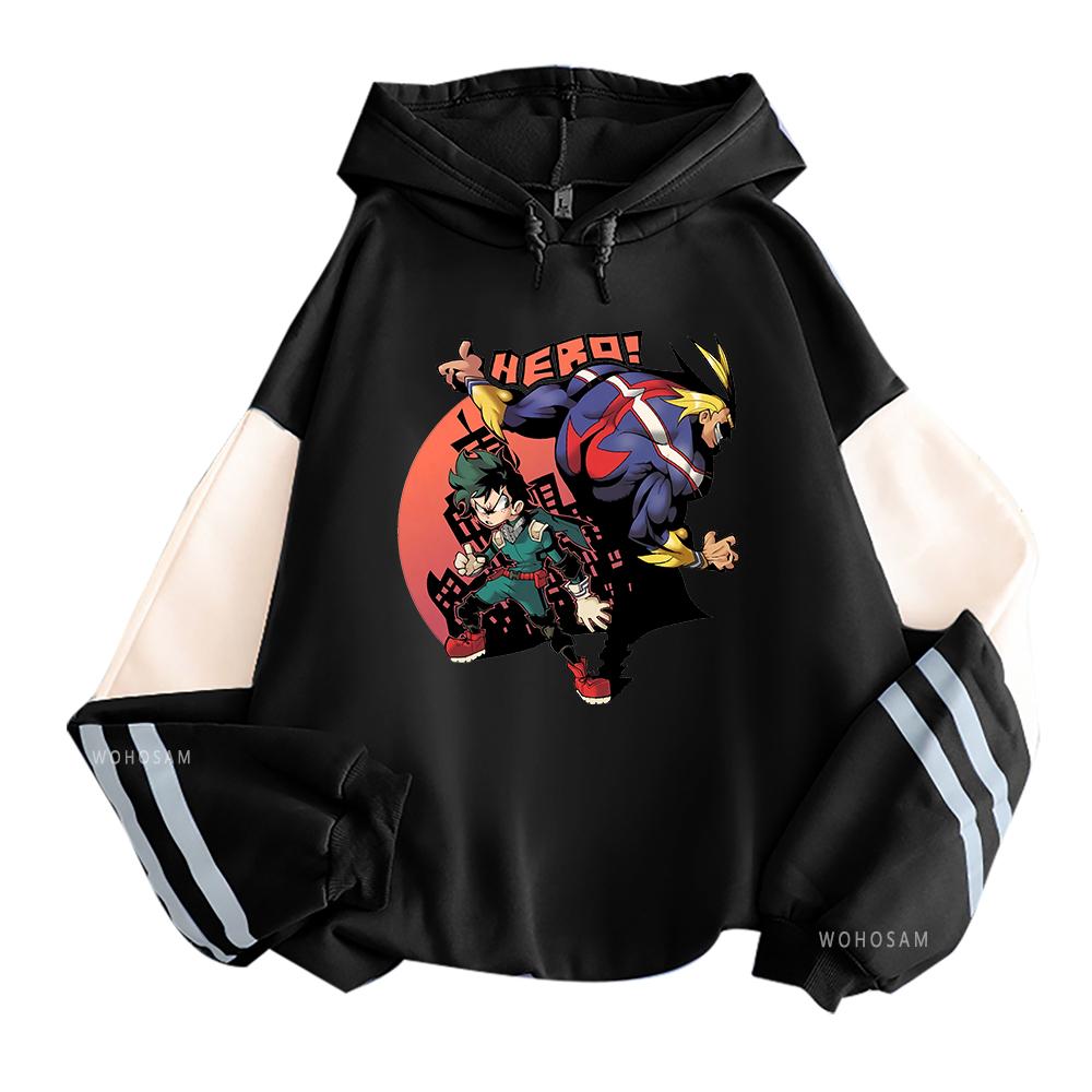 Japan Anime My Hero Academia All·Might Midoriya Izuku Printed Men Women Hoodies Harajuku Oversized Sweatshirt Unisex Streetwear