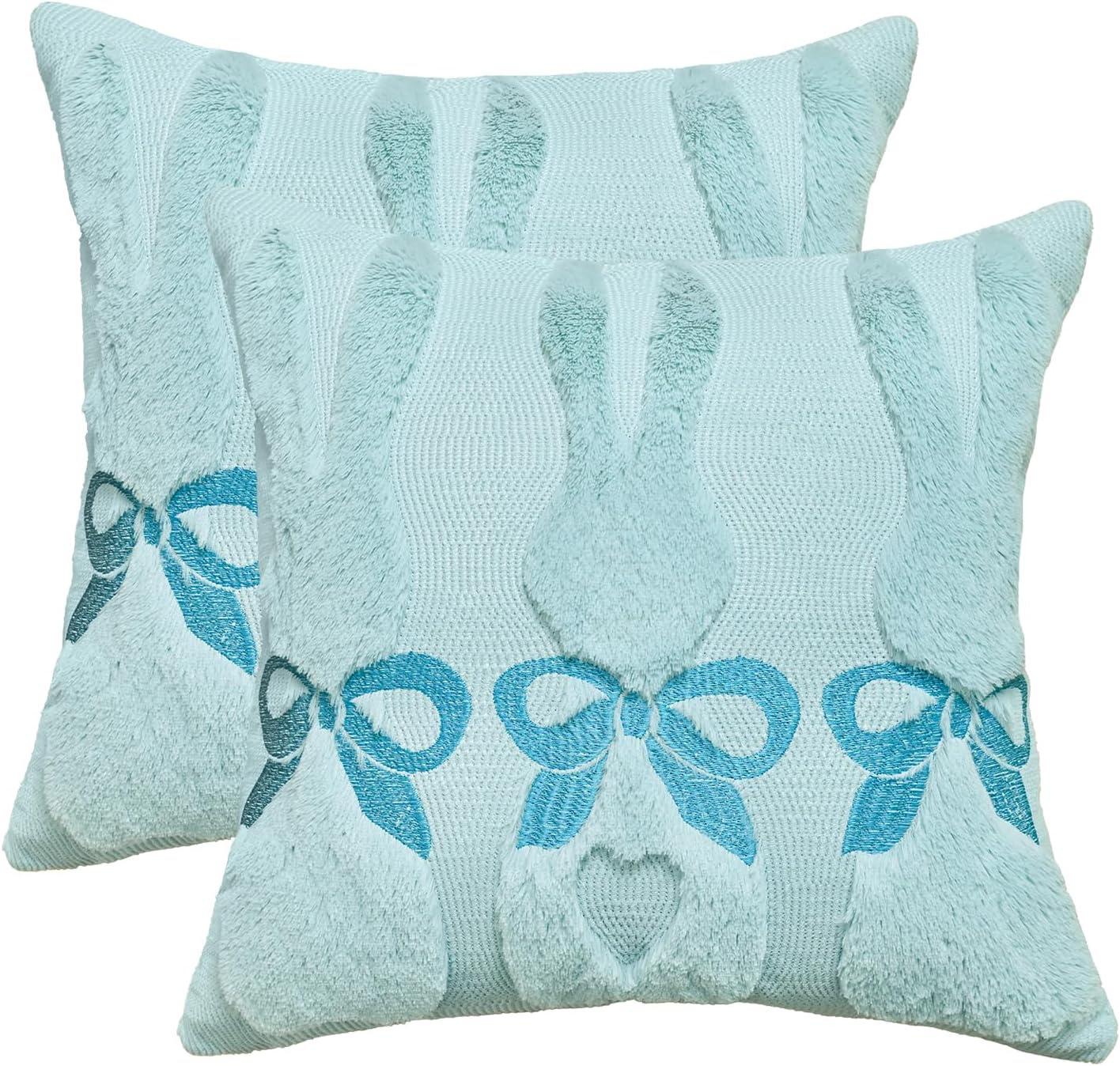 45cm Easter Pillowcase Cute And Soft Plush Bunny Pillow Spring Home DeCor Suitable For Sofa Living Room And Bedroom One Size синий 1290₽