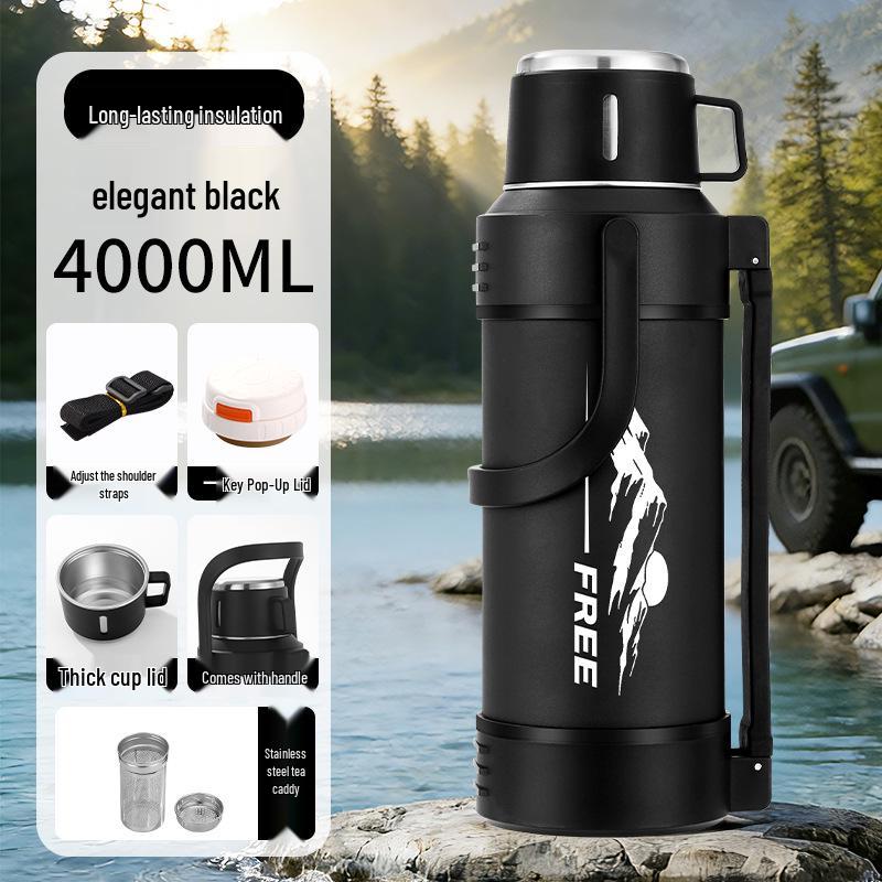 Large Capacity 304 Stainless Steel Thermos Cup - Portable Outdoor Travel Kettle for Hot Water