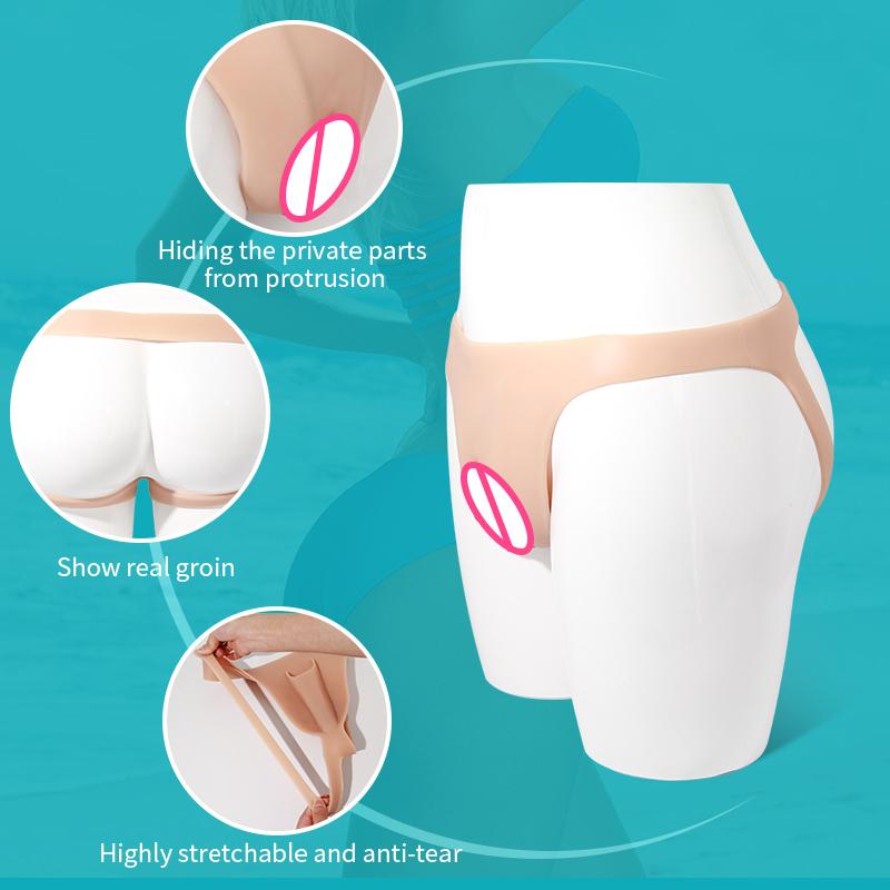 ONEFENG Realistic Silicone Panties Gays Pussy Pants  Sexy Fake Vagina Form Crossdresser Transgender Shemale Drag Queen Cosplay