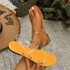 Wish large size sandals women's summer new open-toed lightweight one-word flat-bottomed cool slippers women