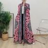 Women's Plus Size Batwing Sleeve Muslim Robe with Scarf Shawl - High-End Long Dress