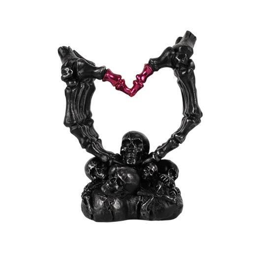 Skeleton Hand Figurine Halloween Gothic Love Heart Gesture Bone Hand