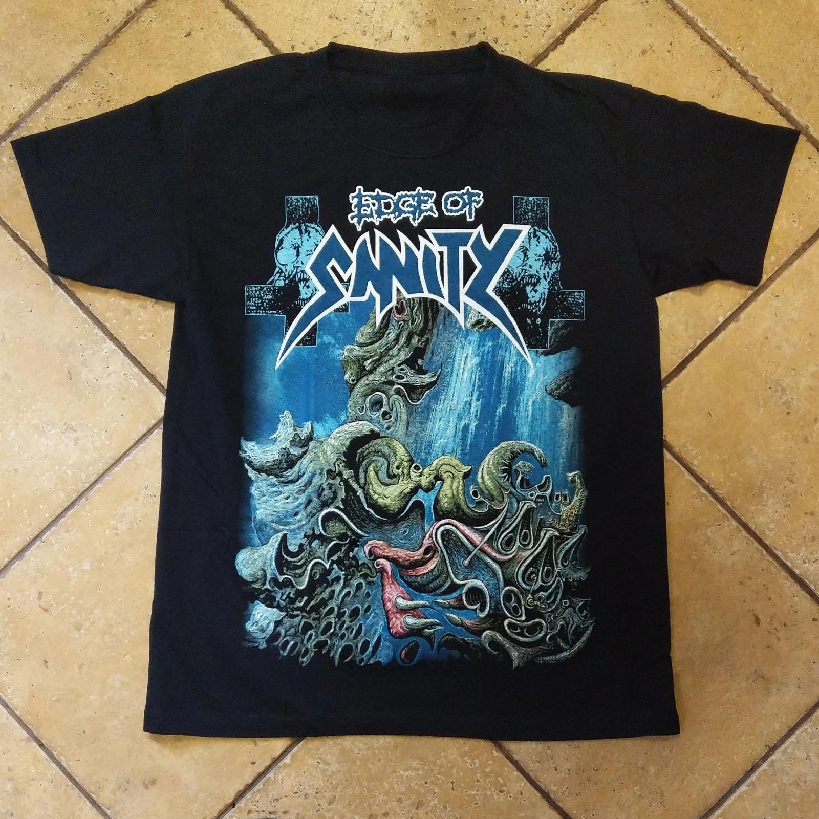 

EDGE OF SANITY группа Тяжелый Хлопок Черная Полноразмерная Мужская Женская Футболка BL116 L