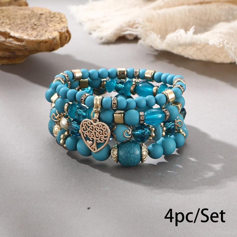 Bohemian bracelet creative tassel multi-layer beaded bracelet