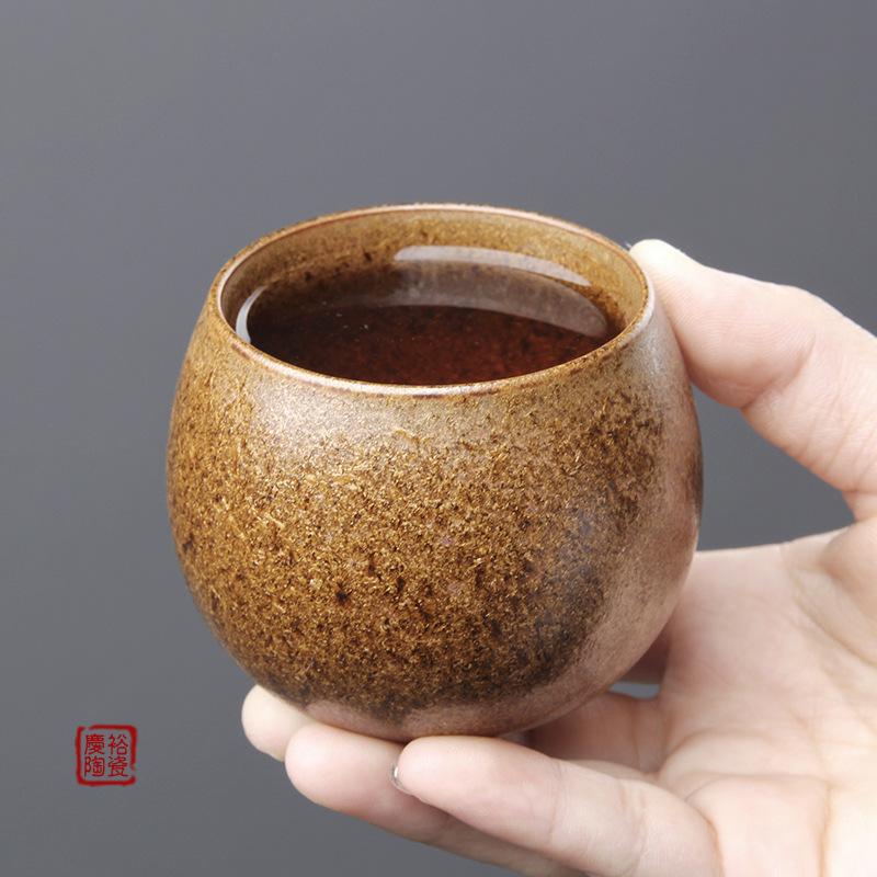 Large White Porcelain Tea Cup Gongfu Lohan Style Ceramic Cup for Single Person Home Office Tea Ceremony Drinking Gift Set