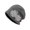 Korean three-dimensional rose flower bag head hat female autumn and winter cold hat warm simple and versatile face small pile hat tide