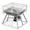 3-6 Person Outdoor Camping BBQ Grill - Foldable Stainless Steel Stove, Portable Picnic Barbecue Utensils