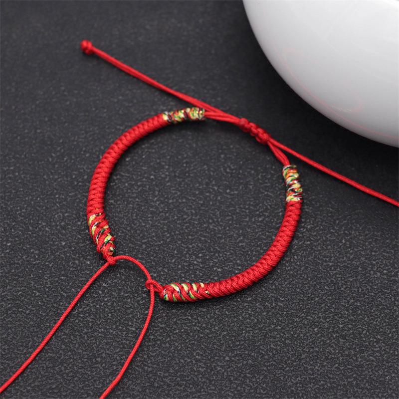 

Браслет ручної роботи із золотою ниткою з діамантовим вузлом - напівфабрикат унісекс із намистинами миру