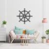 Metal Compass Wall Art, Nautical Rudder Decor for Office