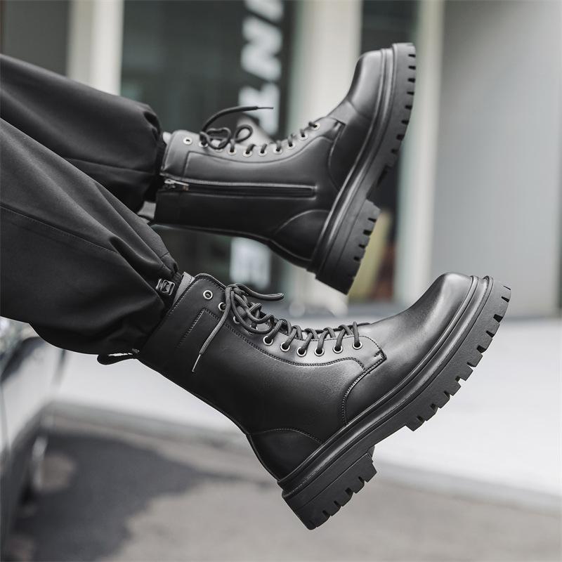 Tall Martin boots men's British style high-top tooling locomotive boots men's heightening winter leather boots 2840-J