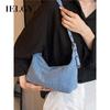 IELGY Denim Bag Casual One-Shoulder Underarm Bag Popular Fashion Cross-Body Dumpling Bag