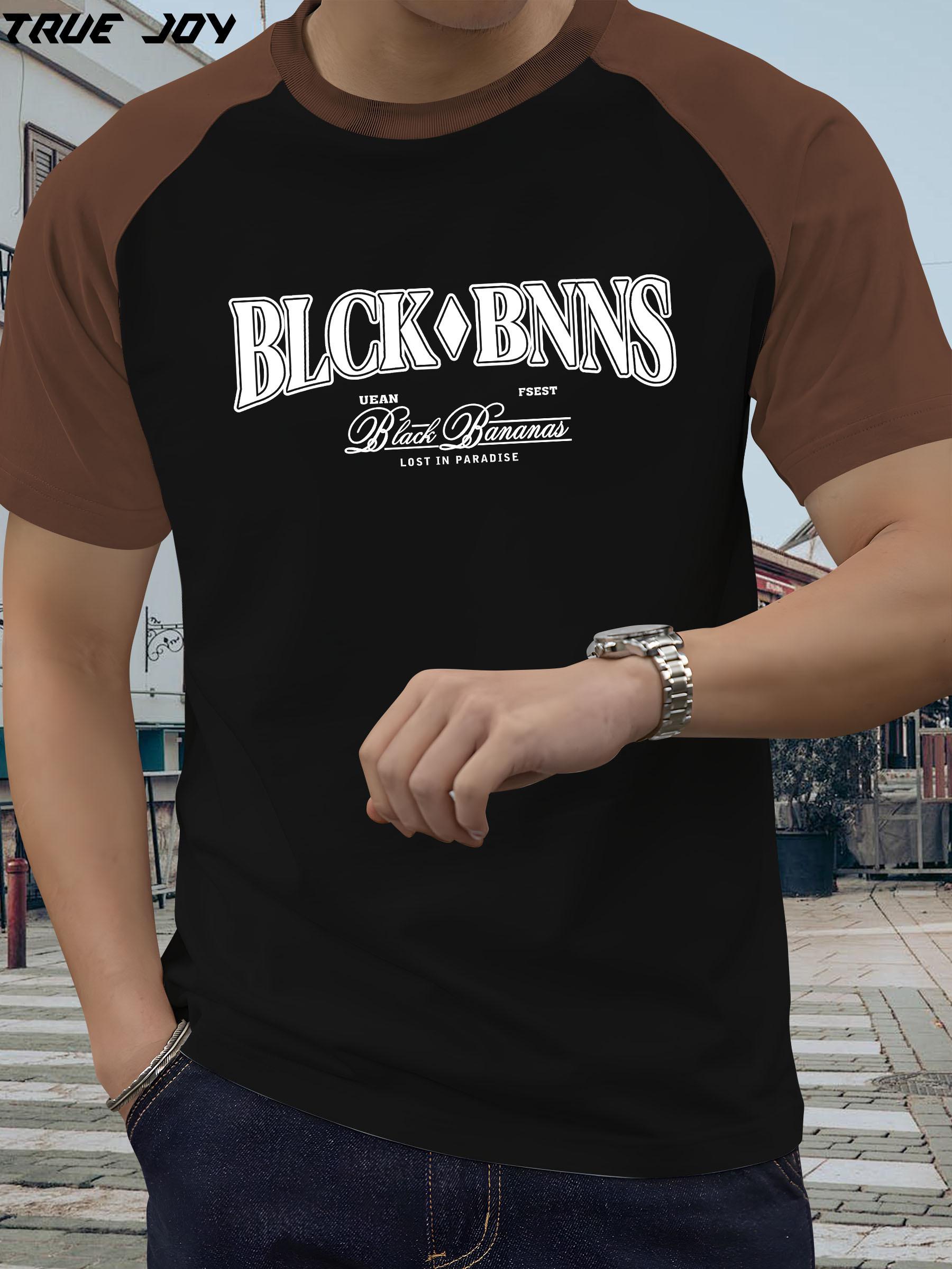 BLCKBNNS Summer Graphic T-shirt - English Print Contrast Round Neck XXXXL