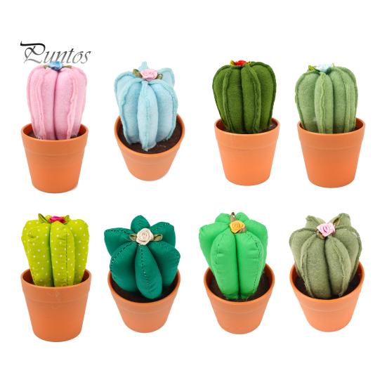 Decorative Artificial Plant for Office Handmade Cactus Ornaments, Soft Fabric Potted Desk Small Succulents Decor Decor, No Watering Mini Desktop