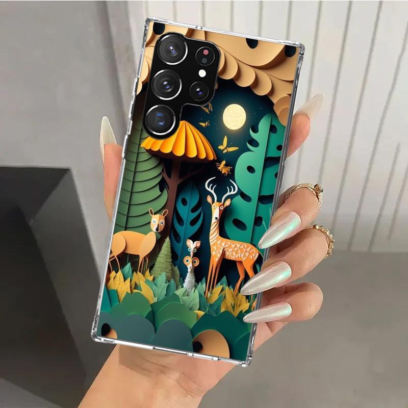 Natural Trees in Mountain Ranges Phone Case for Samsung Galaxy S26 S24 S23 Ultra S25 Edge S22 S21 Plus S20 FE + Soft Print Shell