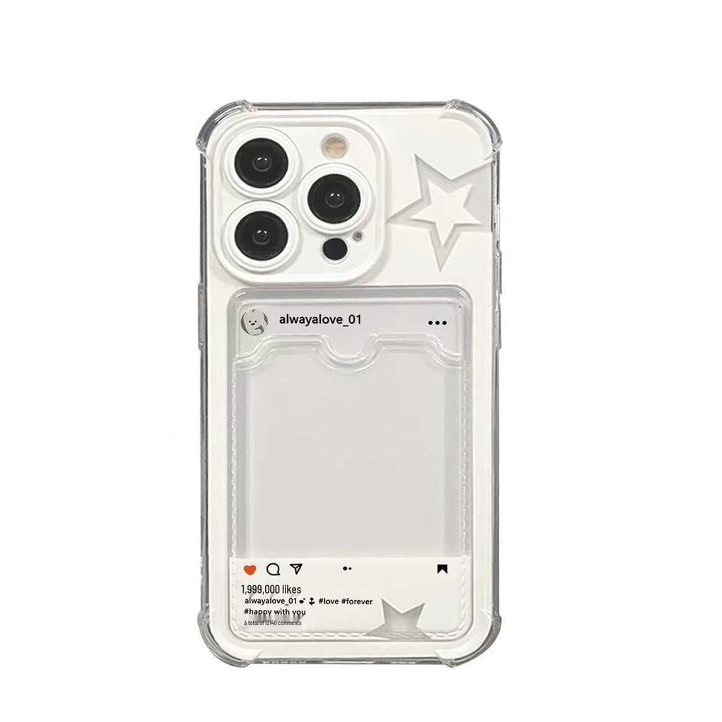 16PRO Kartenfach Sturzsichere Handyhülle für ins Star Apple: Hält Karten, Passend für 12, 14Pro, 15PROMAX Modelle