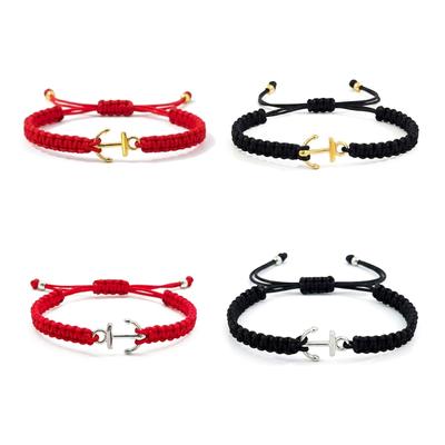 Verstellbare Anker Anhänger Armband mit Edelstahl-Charme und handgeflochtenem Seildesign für Unisex Modeaccessoire Ideal für den täglichen Gebrauch