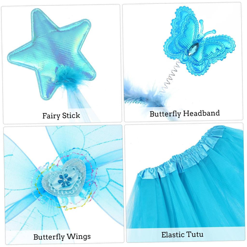 PRETYZOOM Ailes d'Ange, Costume Cosplay pour Enfants, Ailes de Papillon, Jolies Ailes de Fée, Parfait pour les Spectacles sur Scène, Halloween, Noël, Fêtes,