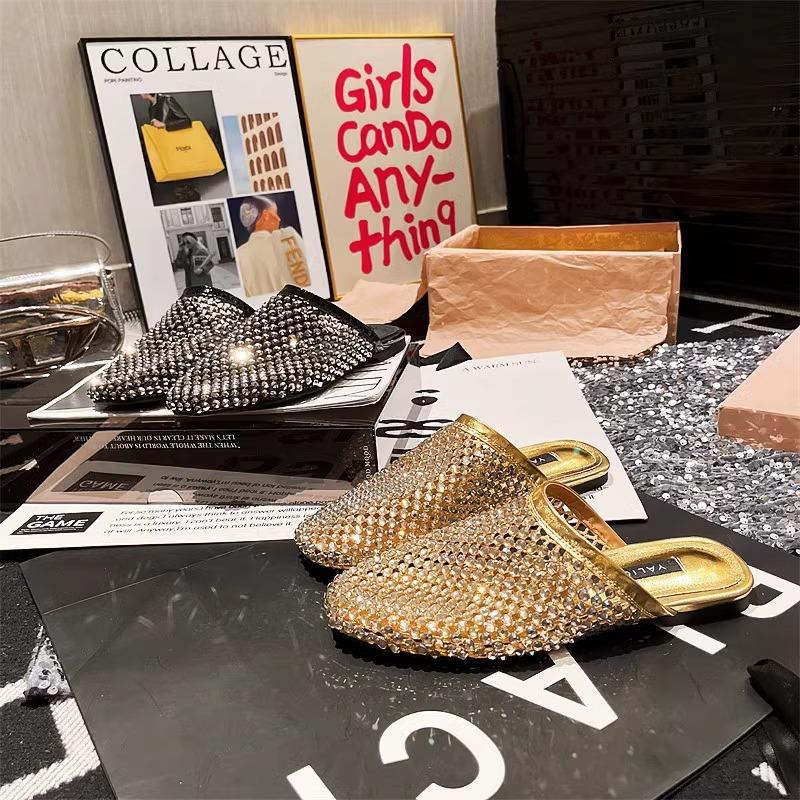 Dicksohlige Birken Schuhe Halbschuhe Damen Sommer Ein-Fuß-Schuh Wasser Diamant Zehentrenner