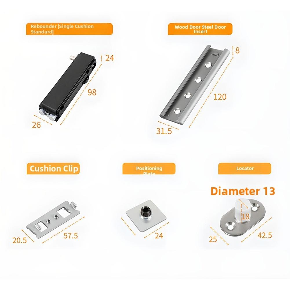 Concealed Pocket Door Sliding Track Wood Door Bidirectional Buffer Rail Full Set Bumper/Hanging Rail/Sliding Door Wheel Hardware